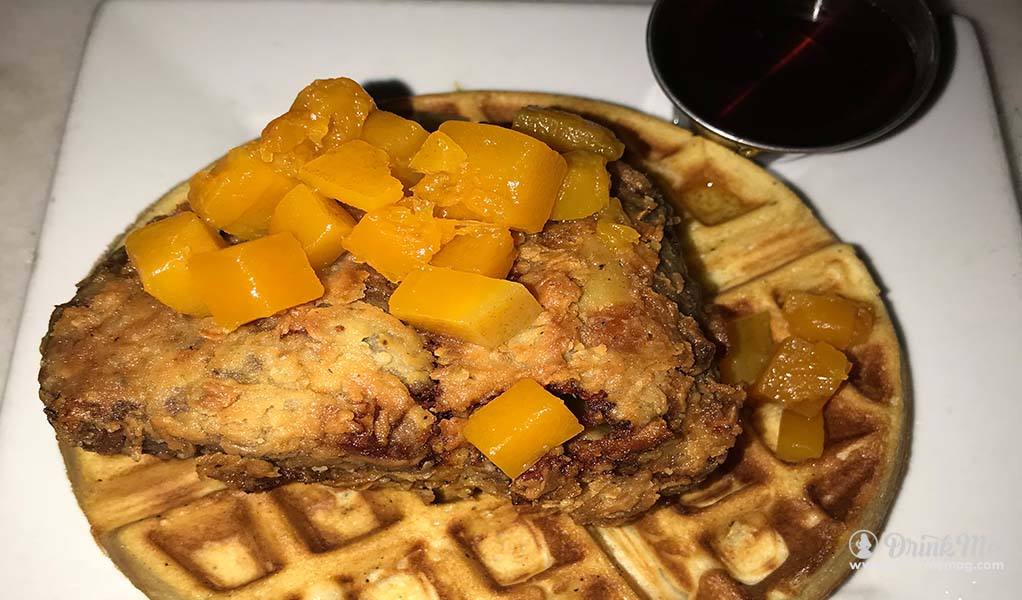 Wood and Vine Dec 2017 - Chicken Waffles drinkmemag.com drink me Wood&Vine